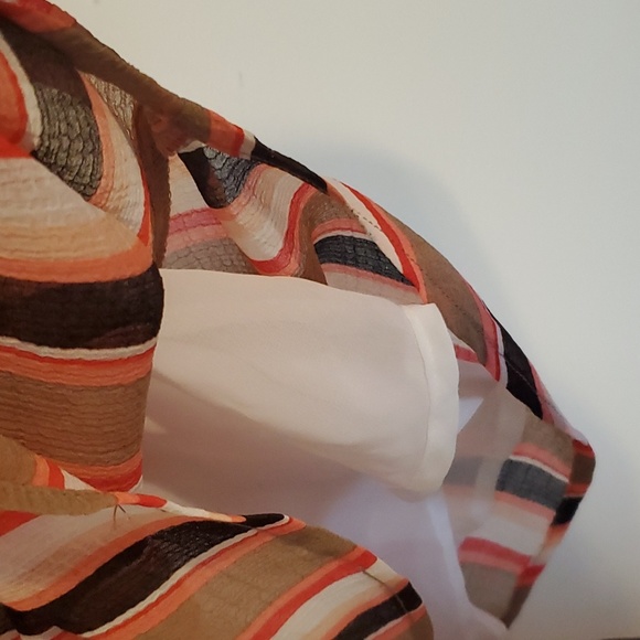 NWT New York and Co striped sleeveless V neck tie in front - Picture 5 of 9